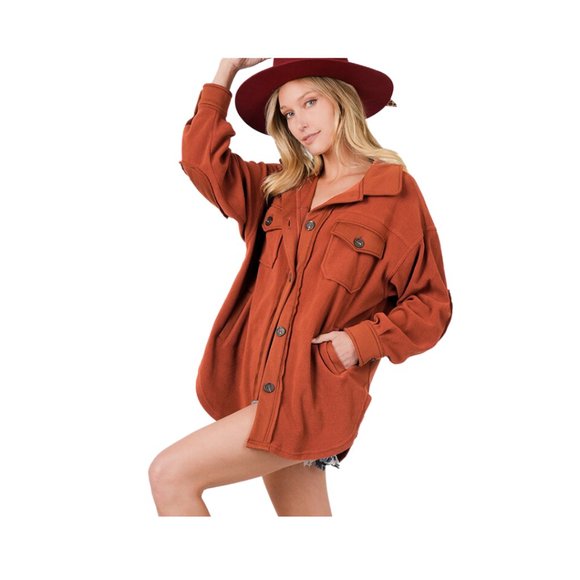 #334 PLUS FLEECE SHACKET - Picture 9 of 15